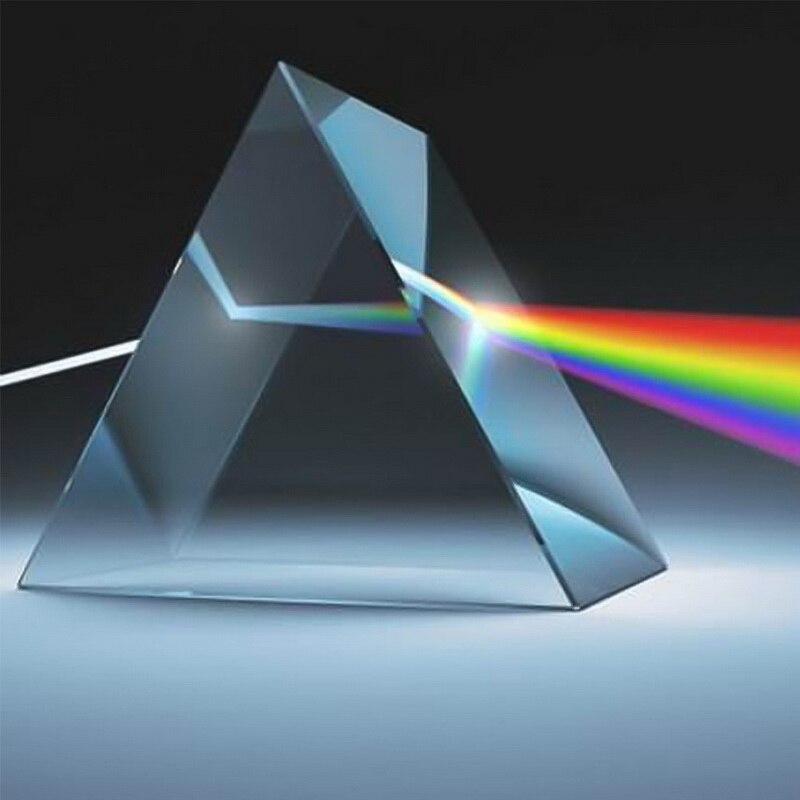 Prismas de vidrio óptico Triangular BK7, enseñanza de física, espectro de luz refractado, niños, estudiantes, cristal óptico