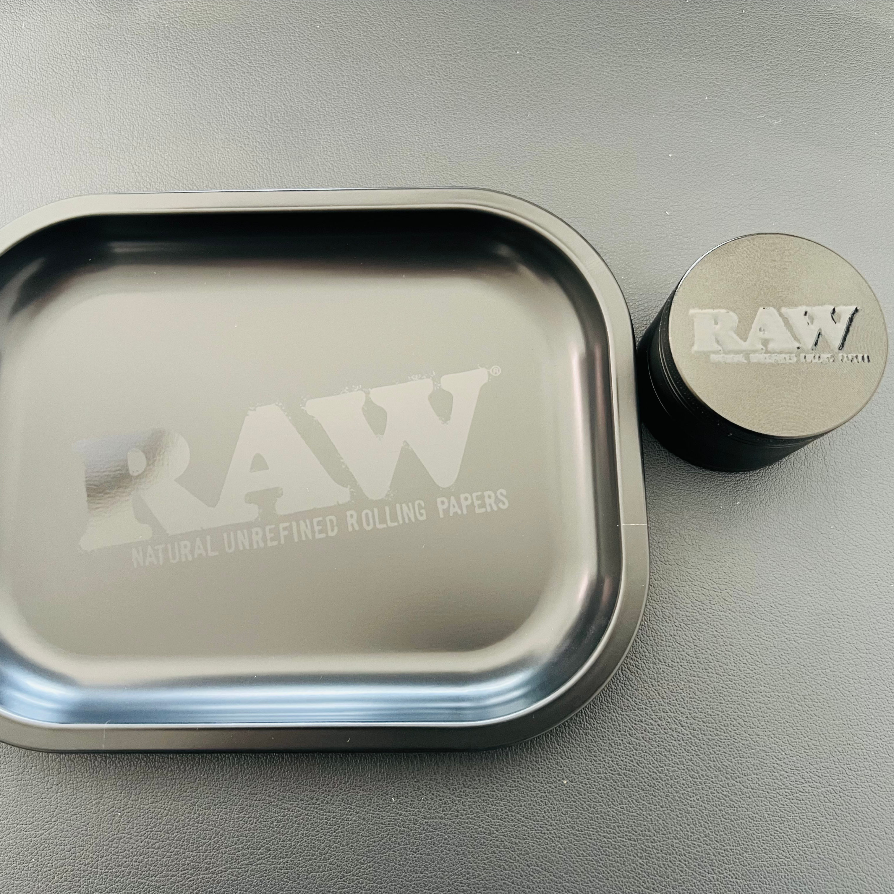 Balck Herb Spice Grinder Rolling Tray Combo