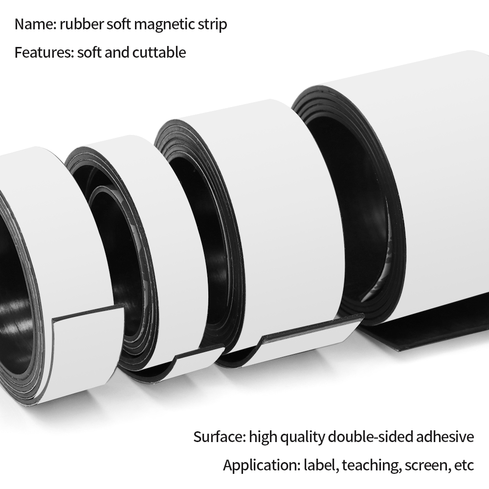 1 Meter selbstklebendes Magnetband, Gummi-Magnetband, starke flexibel Magnete, Streifen für Kühlschrank, Fotoposter, 39,37 Zoll