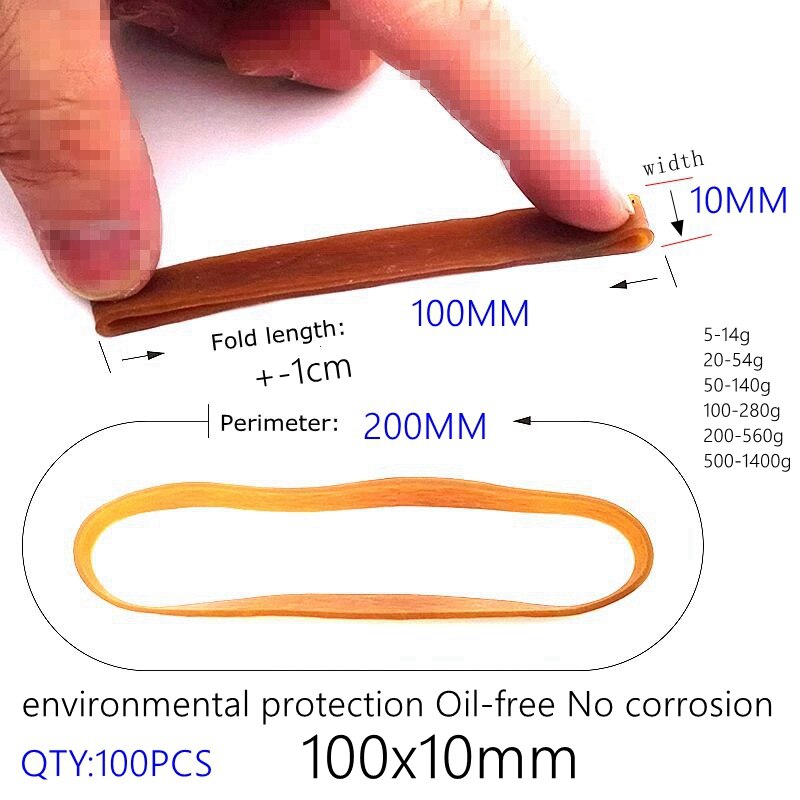 Elastiska färgade breda gummiband för kontorsmateriel användning 100 x 10mm: 100 st