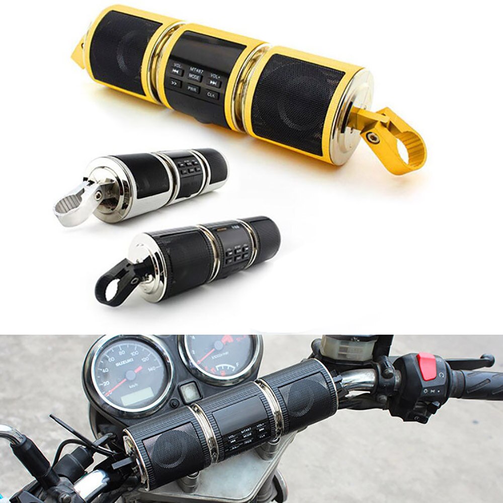 Motorcycle Bluetooth Music Player MP3 Waterproof Motorcycle Stereo Speaker MT487 FM Radio Adjustable LED Screen