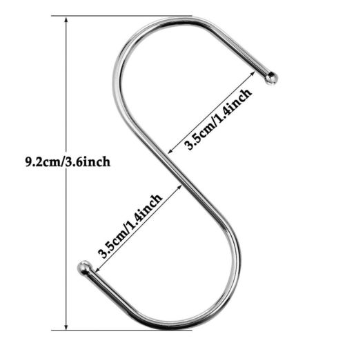 Ganchos con forma de 4 piezas en S y rieles para cocina, maceta para baño, perchas con gancho en forma de S: Default Title