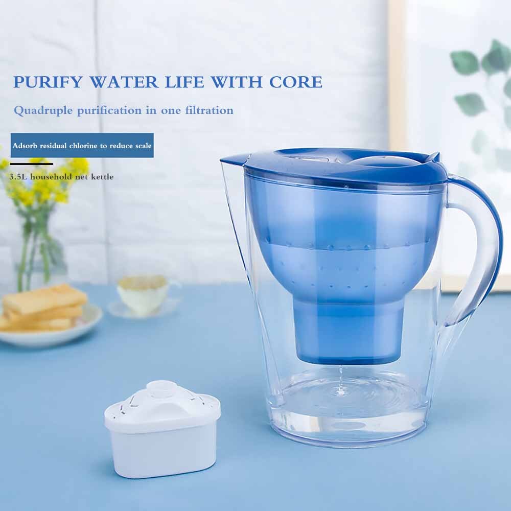 Water Filter Jug Kettle With Refill Filter Cartridge Activated Carbon Water Kettle Home Office Drinkware Purifier