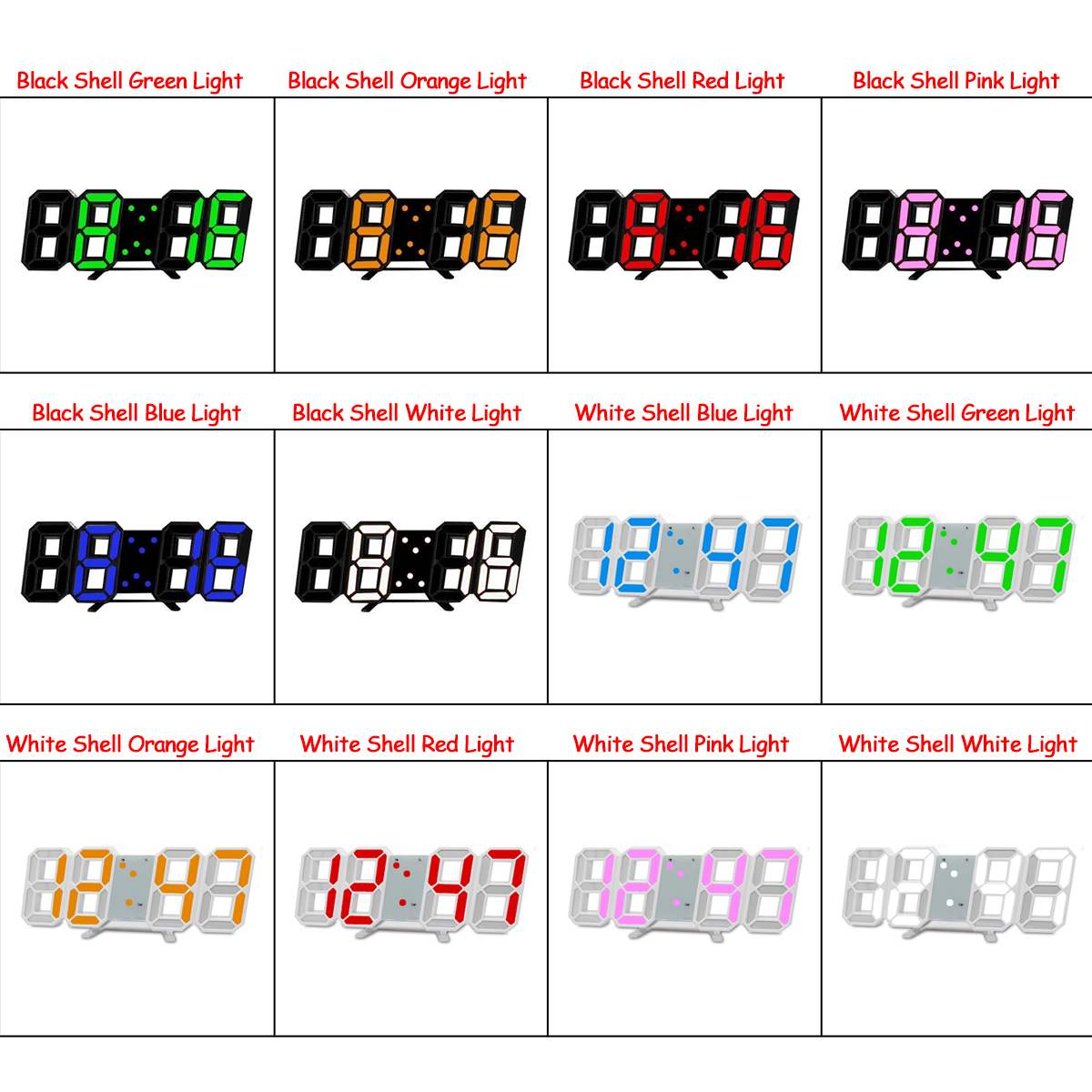 3D Large LED Digital Wall Clock Date Time Celsius Nightlight Display Table Desktop Clocks Alarm Clock From Living Room