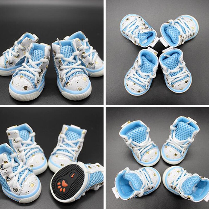 4cs/set chien anti-dérapant chien chaussures baskets respirant chaussons chiot hiver chat chaussures botte pour petits chiens Chihuahua Teddy