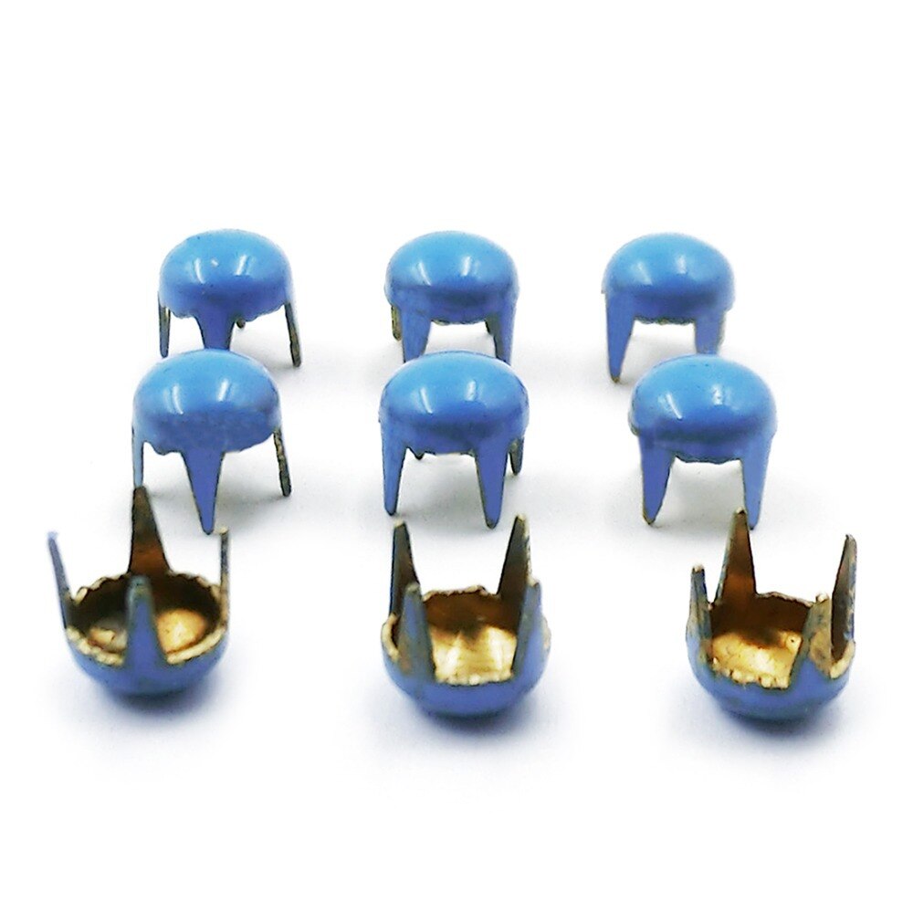 100pcs 5mm Mix 6 Colors Round Studs Claw Nails 4 Claws Rivets Spikes Leather DIY Punk