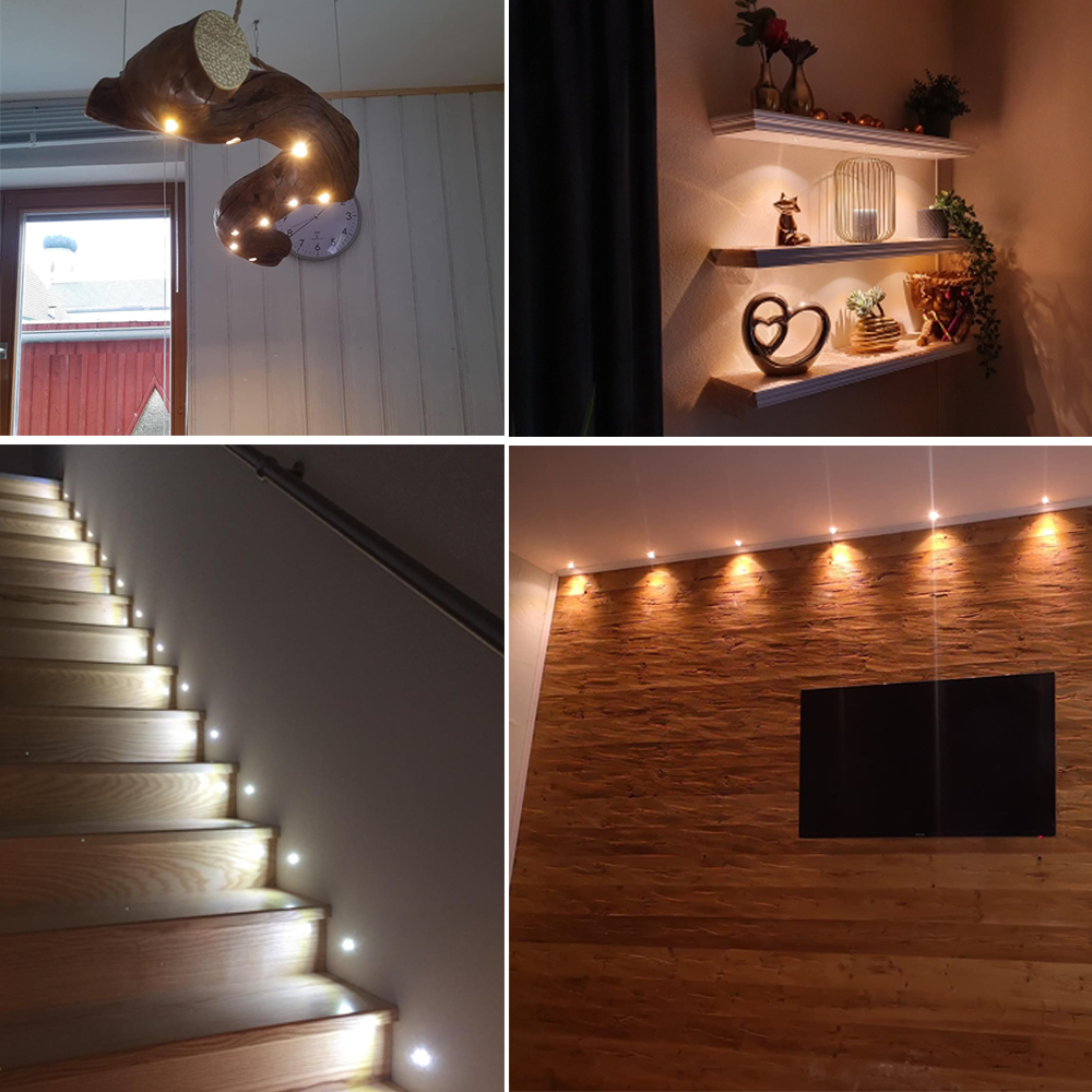1W 12V Mini LED typu Downlight możliwość przyciemniania reflektor IP65 oświetlenie szafki schodowej czarny biały srebrny Shell światło punktowe sufitowy typu Downlight