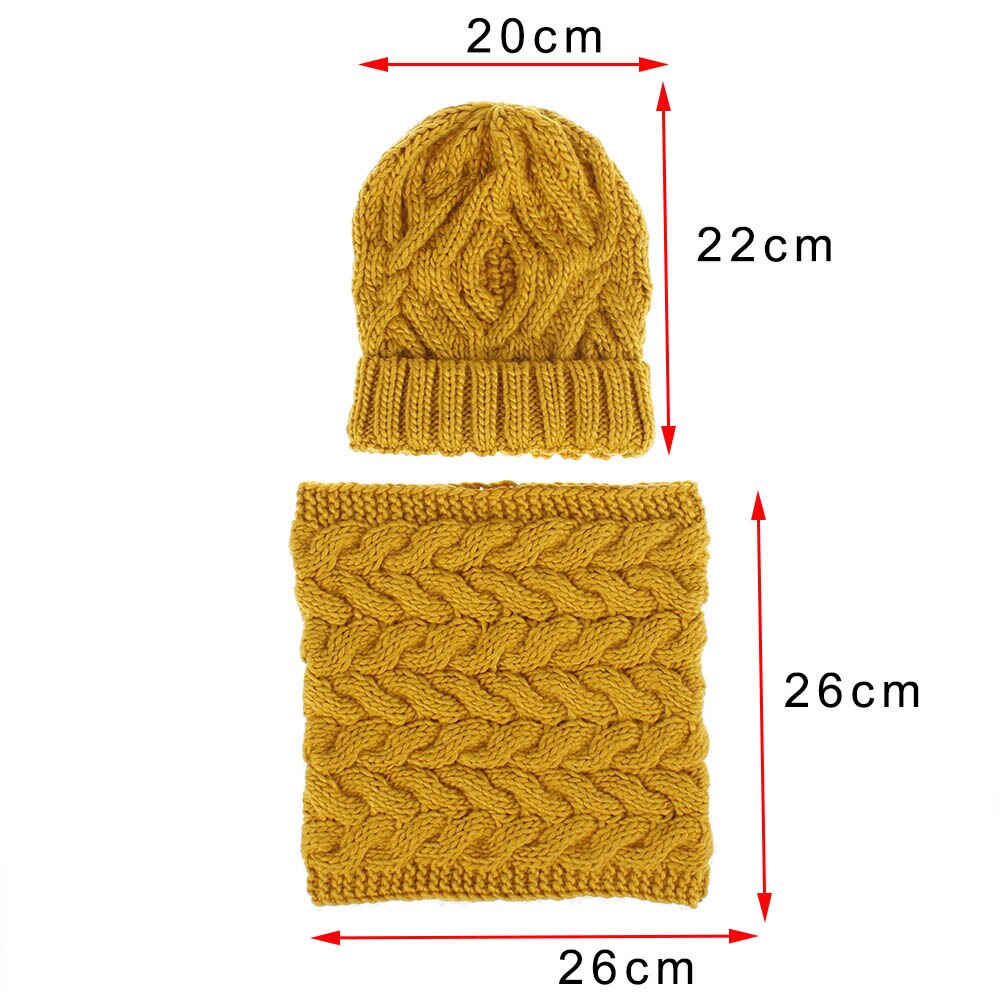 Wintersjaal muts set gebreide muts voor dames winter warme stretch gebreide muts volwassen outfit meisjes gebreide muts met sjaal  wh108d