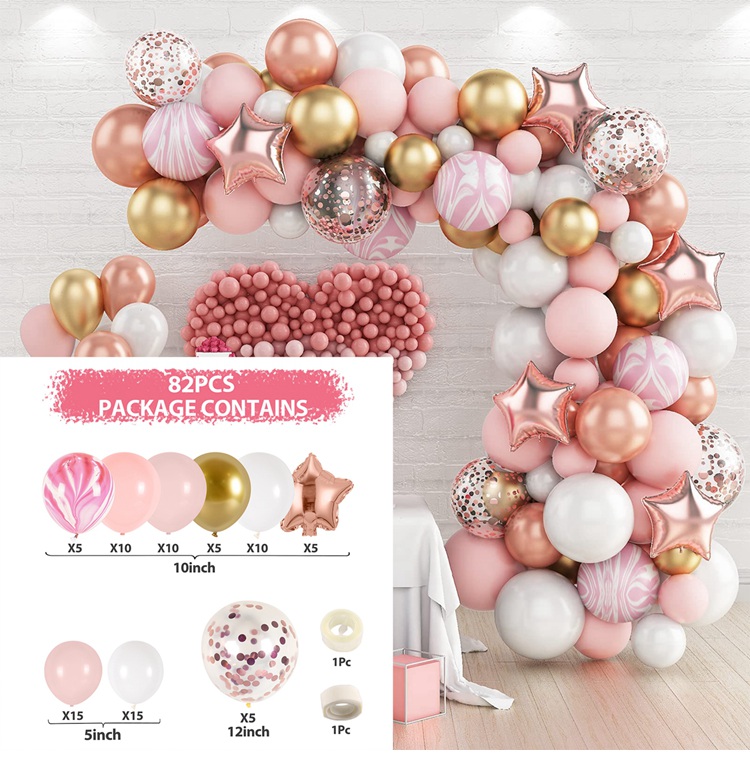 Zarte rosa Gold Ballon Girlande Bogen Bausatz Hochzeit Geburtstag Party Dekoration Erwachsene freundlicher Baby Dusche Dekor Ballon Hochzeit liefert: Tiefe Saphir