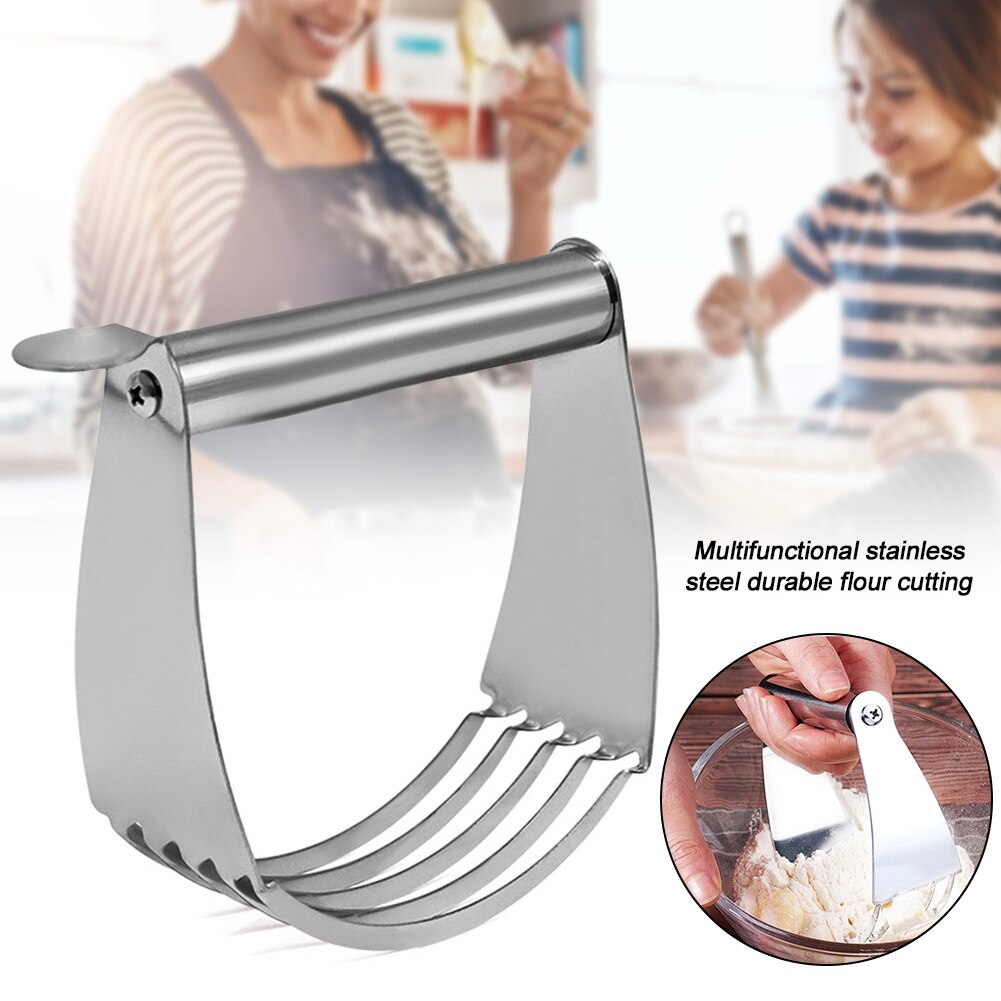 Manual Flour Mixer 5 Blades Butter Stainless Steel Anti Slip Dough Blender Pastry Cutter Kitchen Gadgets Baking Tool Confection