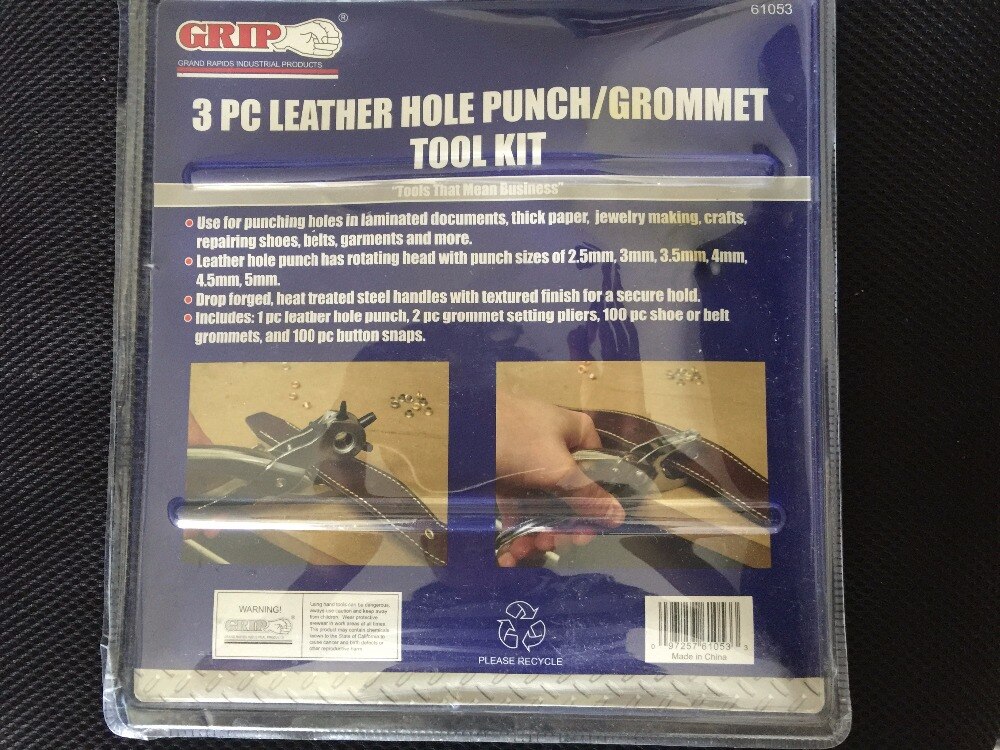 3 pcs leather hole punch / grommet tool kit / press snap button plier