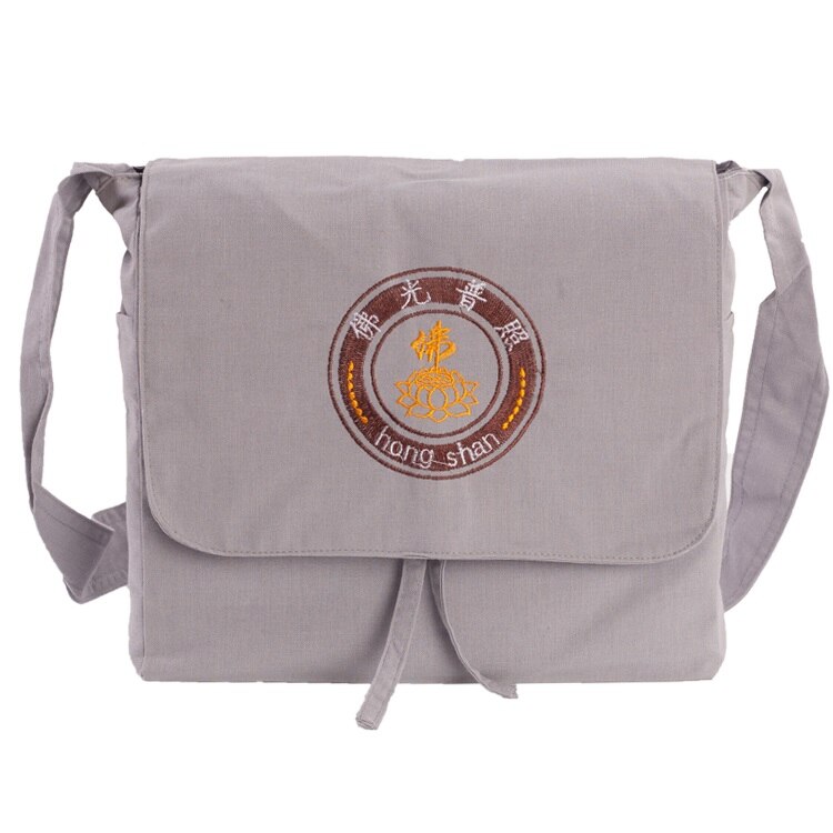 Bolso budista de monje budista, bolsa de hombro: Cotton Gray