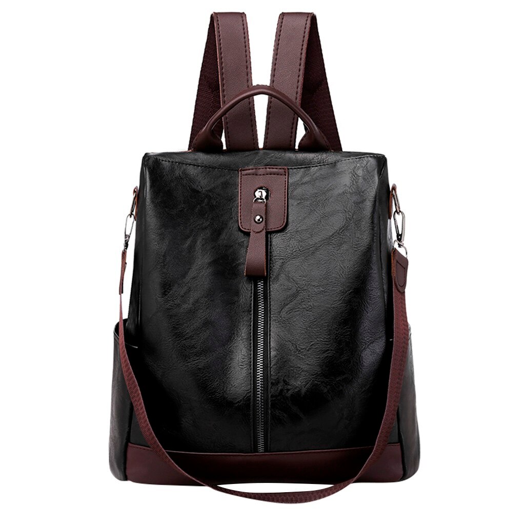 35 # frauen Rucksack Rucksack Freizeit Reißverschluss Schule Schulter Tasche Wasserdichte Rucksäcke für Teenager Mädchen Schüler Zurück packen Mochila: Schwarz 