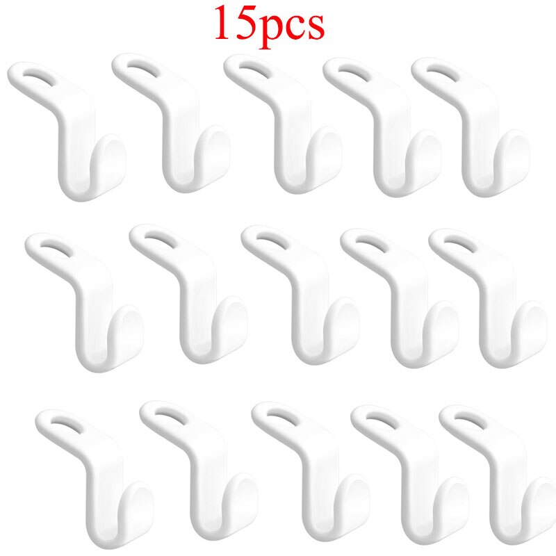 20/15/10/5/2pcs Wardrobe Hanger Extension Hook Household Clothes Rack Holder Space Saving Cascading Extender Clips: 15pcs