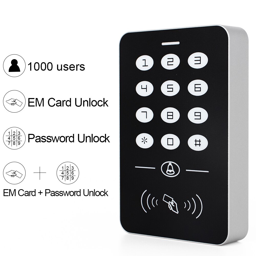 Simple access control EM card password access control system with 5 Keyfobs Access Controller