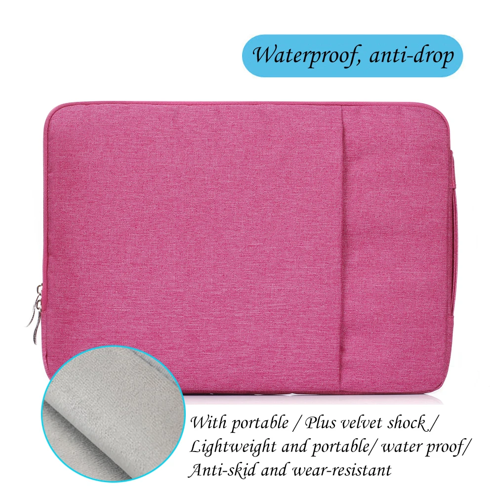Funda para portátil HP 13,3 "13,5" 14 "15,6" 16 "con maletín de bolsillo con asa Funda impermeable para HP 11,6 "12,5" Funda: 15 pulgadas / Rojo rosado