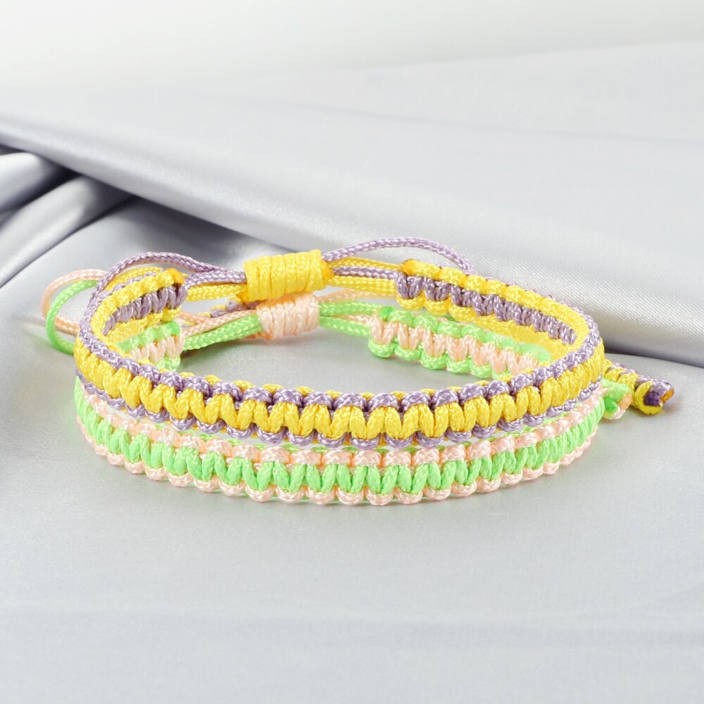 2 Stks/set Vrouwen Geweven Armband Bohemian Katoenen Touw Gevlochten Armbanden Voor Mannen Liefhebbers Beste Vriend Kinderen Geluk Sieraden