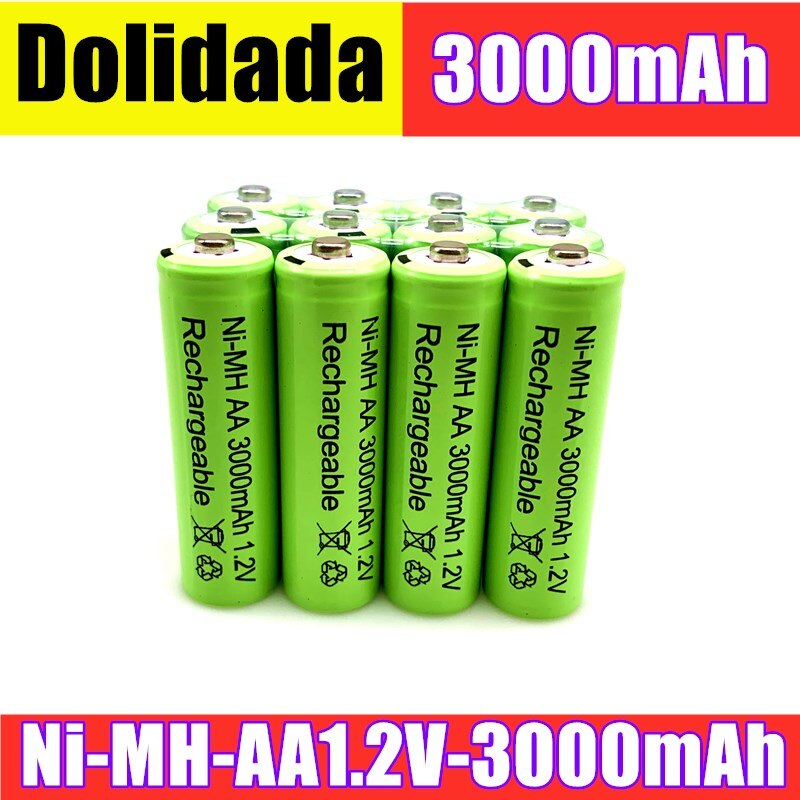 Aa-batterij 3000 mah oplaadbare batterij ni -mh 1.2 v aa-batterij, geschikt voor zaklamp, afstandsbediening, speelgoed, elektrisch scheerapparaat, enz.