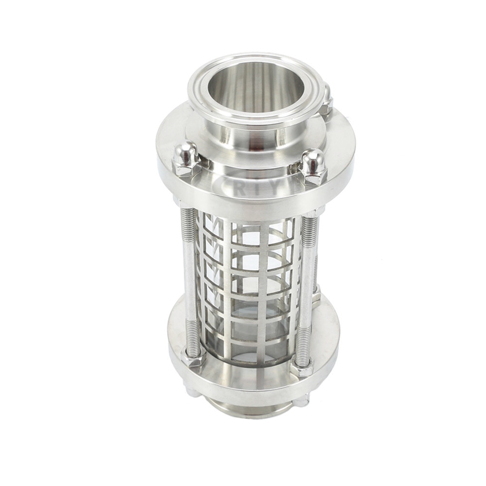 With Grid Cover Fit 25/32/38/51mm Tube OD x 1.5" 2" Tri Clamp Homebrew Sanitary Diopter Flow Sight Glass SUS304