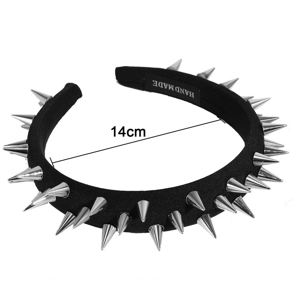 Vrouwen Hoofdband Overdreven Punk Stijl Lange Klinknagel Decor Haar Hoepel Brede Band Elastische Anti-Slip Dame Hoofdband Haar Accessoire