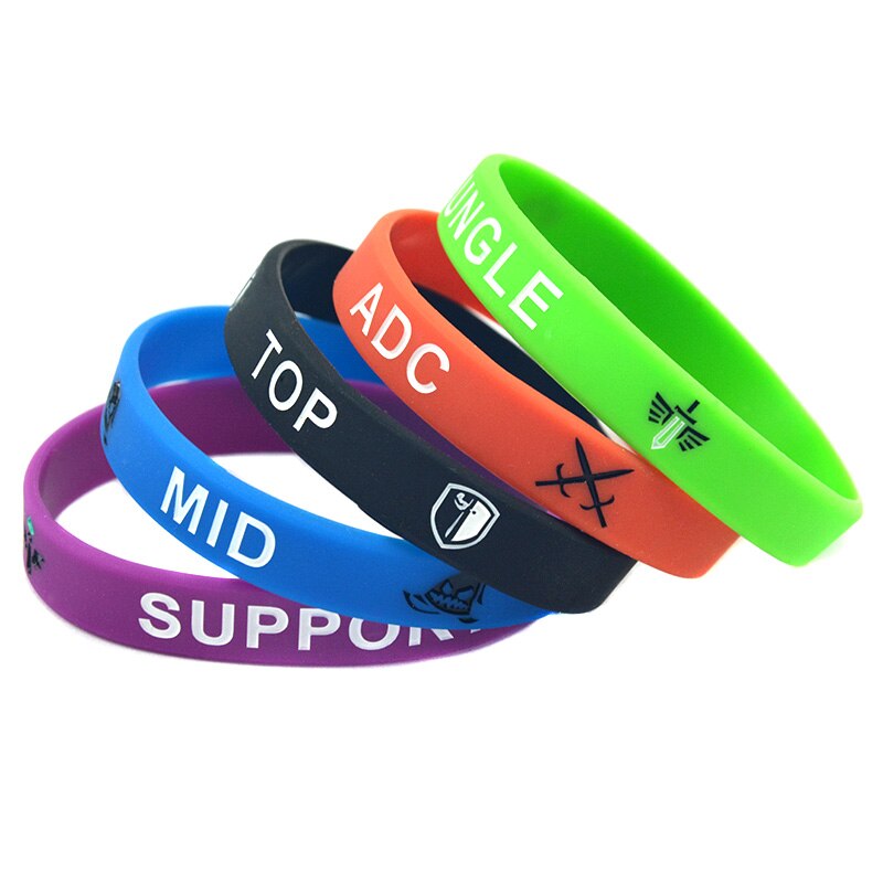 OBH 50PCS Game Silicone Rubber Wristband MID TOP ADC SUPPORT JUNGLE