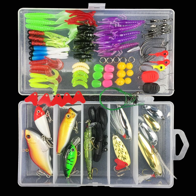 Multi Fishing Lure Mixed Colors Plastic Metal Bait Soft Lure Kit Fishing Tackle Wobbler Spoon Pesca Peche Artificias