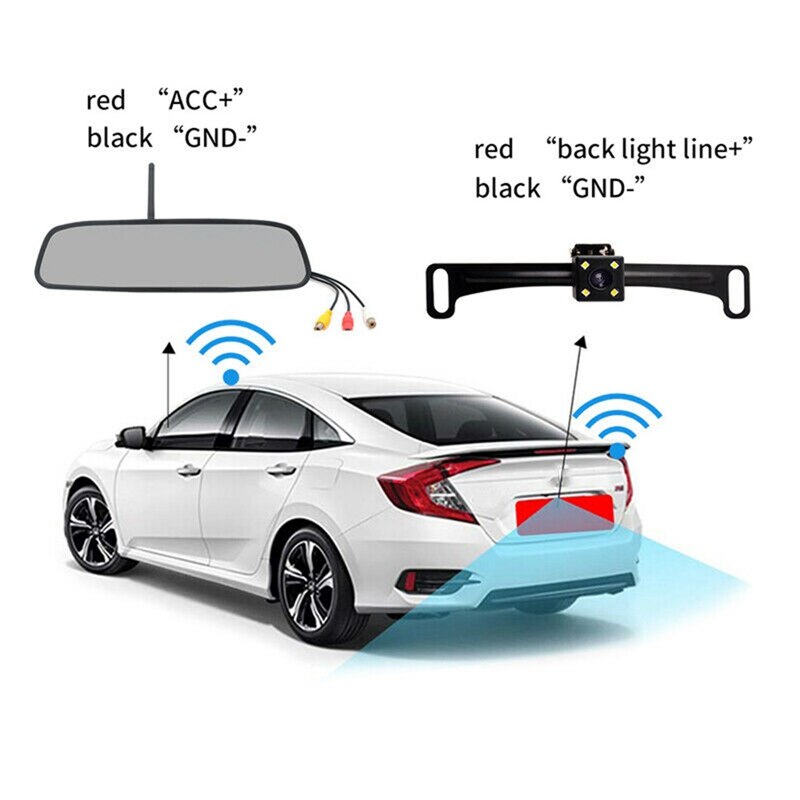 AL22 -4.3 inch Hd Wifi Video Backup Camera Mirror Car Rear View Reverse Parking System