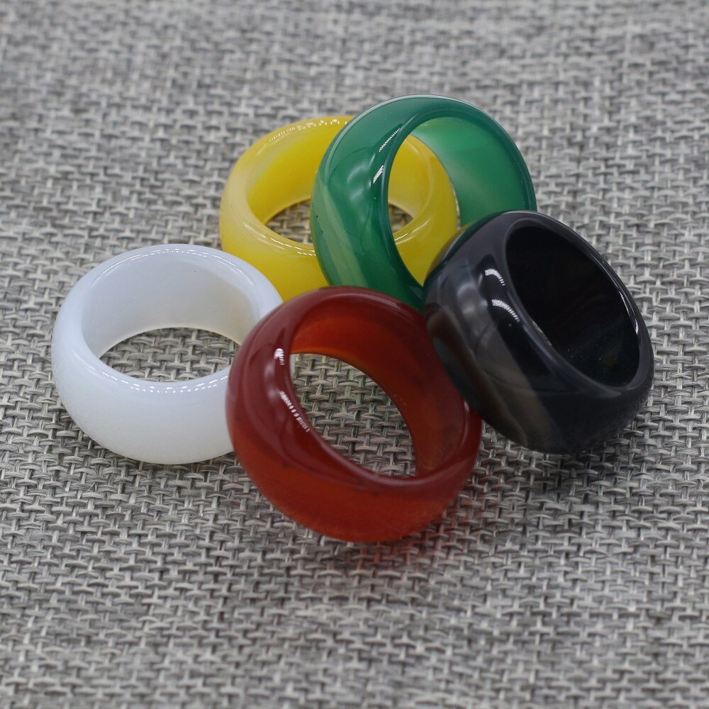 Natursten ringe smykker en mangfoldighed af sten to slags modeller unisex cirkel natursten finger ringe charms