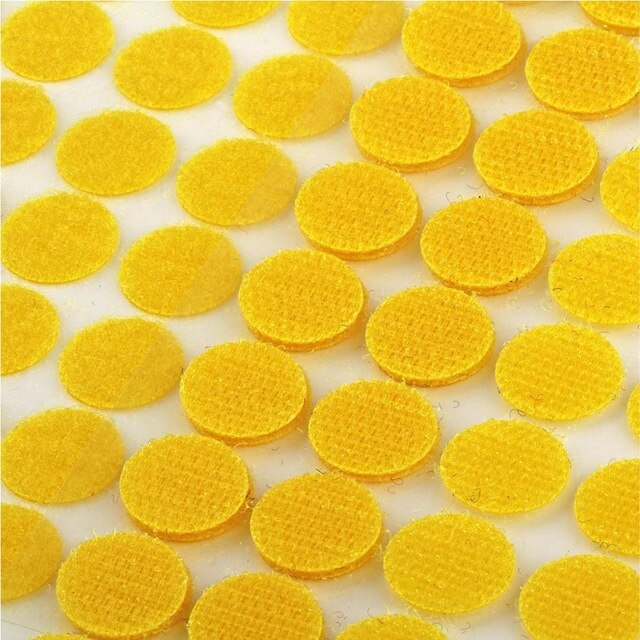 10Mm 270 Pairs Kleurrijke Lijm Klittenbandsluiting Tape Dots Magic Sticker Ronde Sterke Zelfklevende Dual Lock magic Tape: Yellow