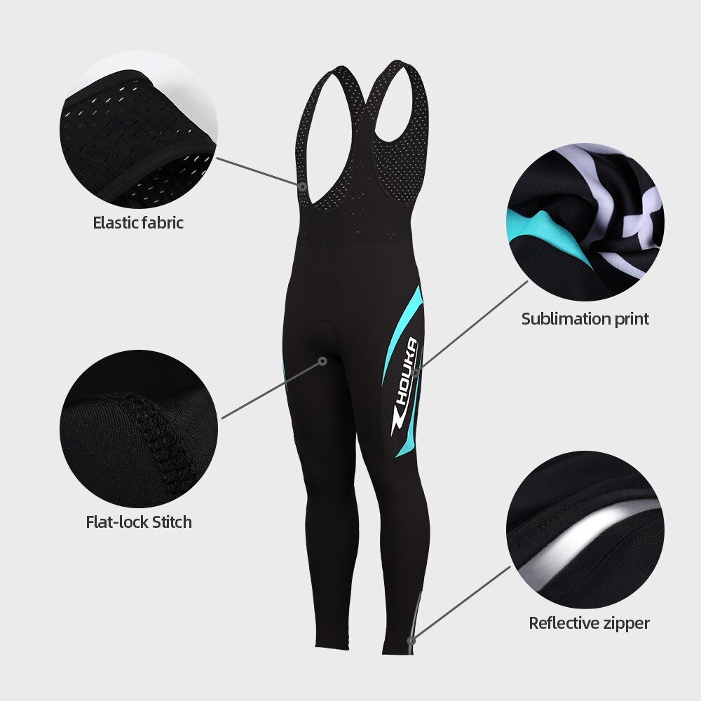 Zhouka Cycling Bib Tights with Seat Pad Men's Cycling Tight Trousers