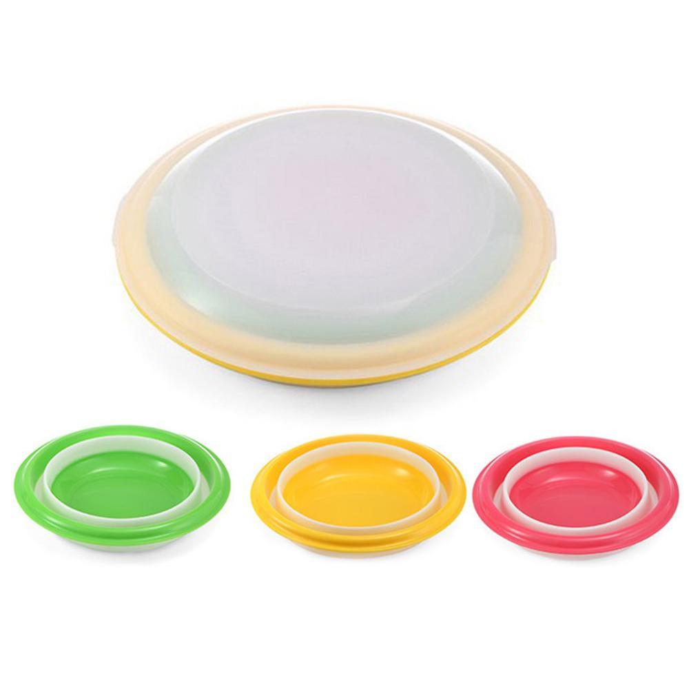 3PCS/Set Scrub Solid Folding Bowl Portable Tableware Food Container Retractable Silicone Collapsible Storage Lunchbox with Lid