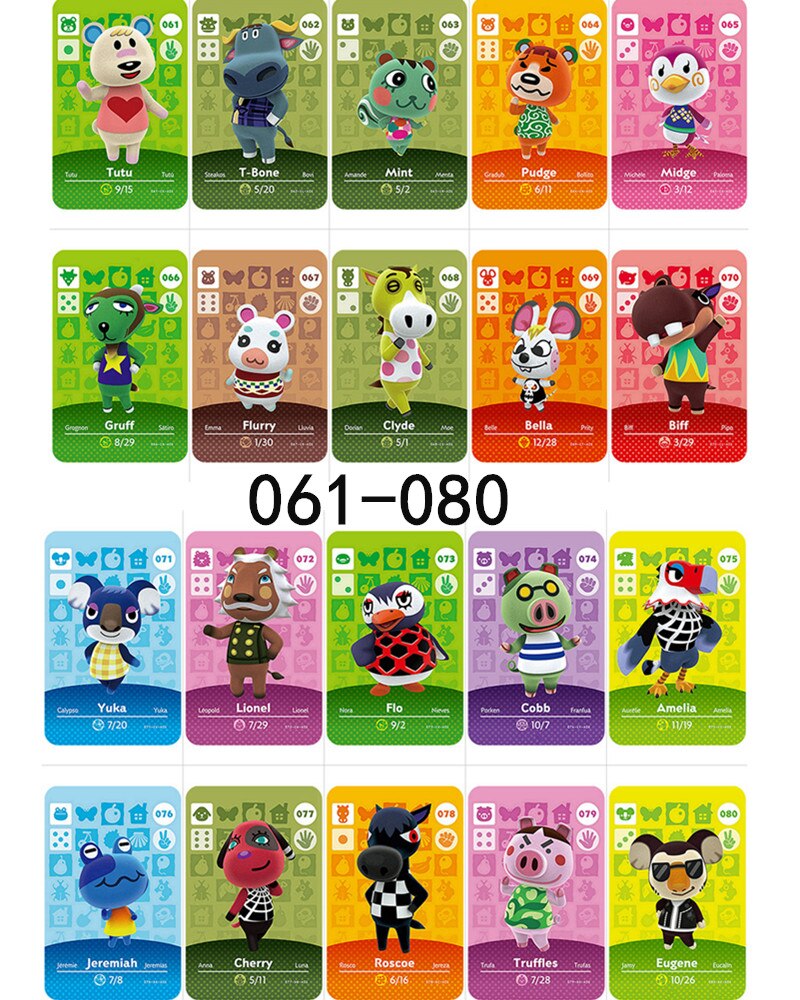 061-080 Serie 1 Animal Crossing Kaart Amiibo Kaart Werken Voor Ns Games