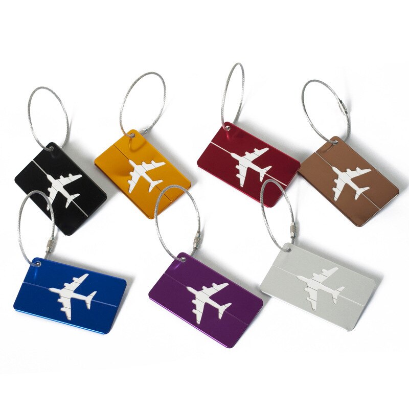 Aluminium Alloy Luggage Tags Plane shape Baggage Name Tags Suitcase Address Label Holder Travel Accessories
