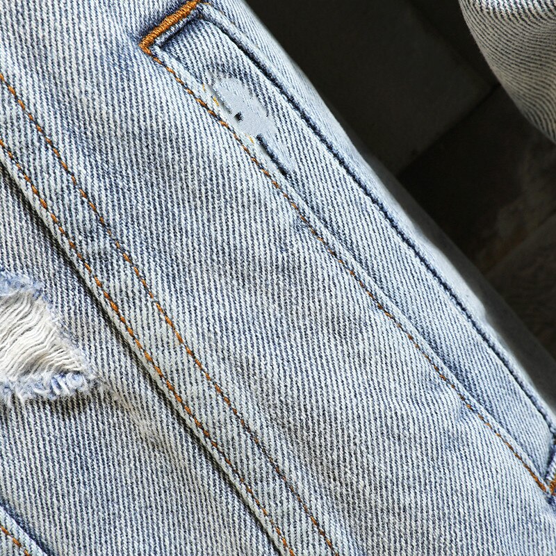 Forårs denim jakke mænd aviator jakke retro denim jakke street tøj trend afslappet frakke