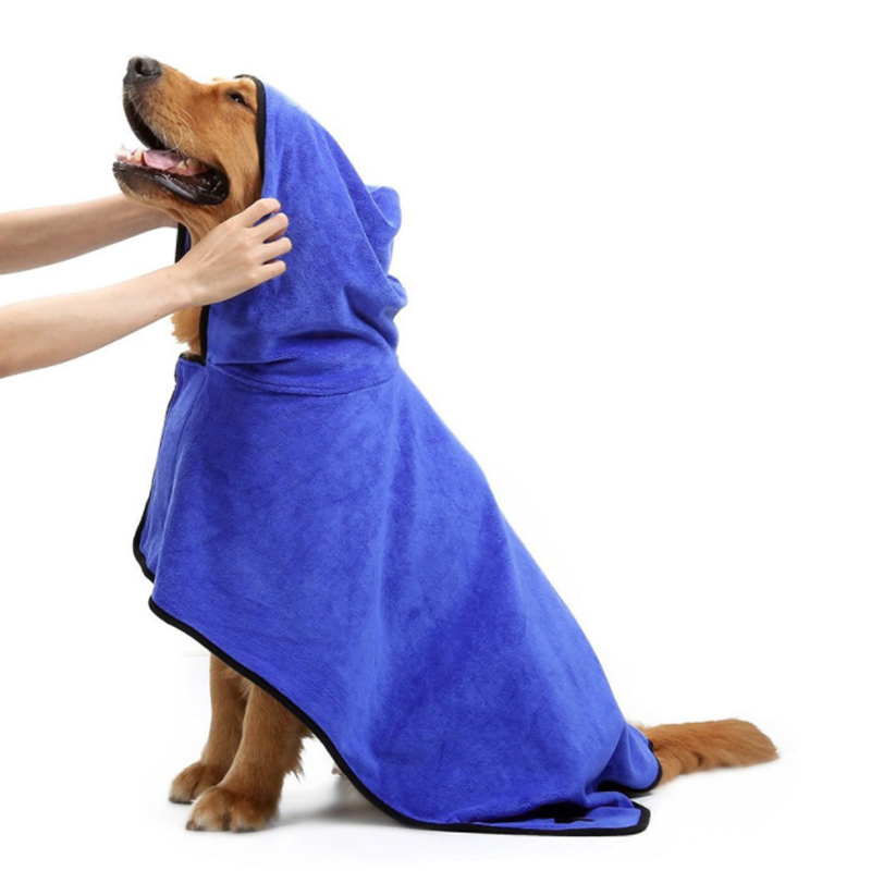 Pet Dog Cat szlafrok z kapeluszem ręcznik do suszenia szlafrok z mikrofibry Super chłonny pielęgnacja zwierząt domowych środki czystości