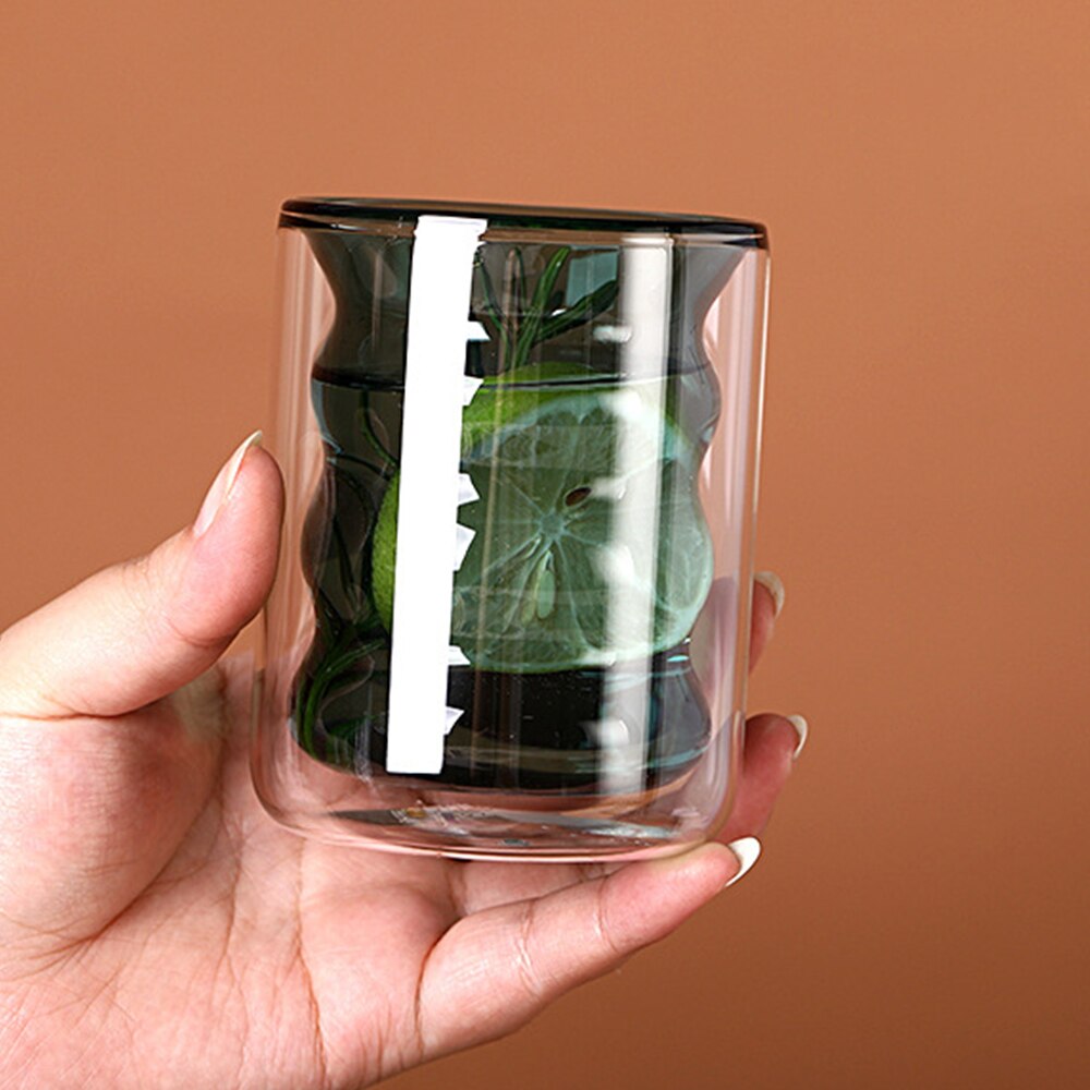 Tasse à café à Double paroi anti-brûlure, joli Mug en verre coloré, pour le thé ou le lait, idéal comme de noël