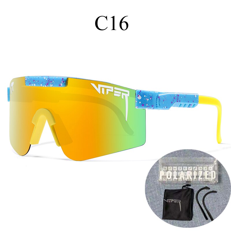 PIT VIPER-gafas de sol polarizadas para ciclismo, lentes de sol para bicicleta de montaña, con funda, UV400: C16