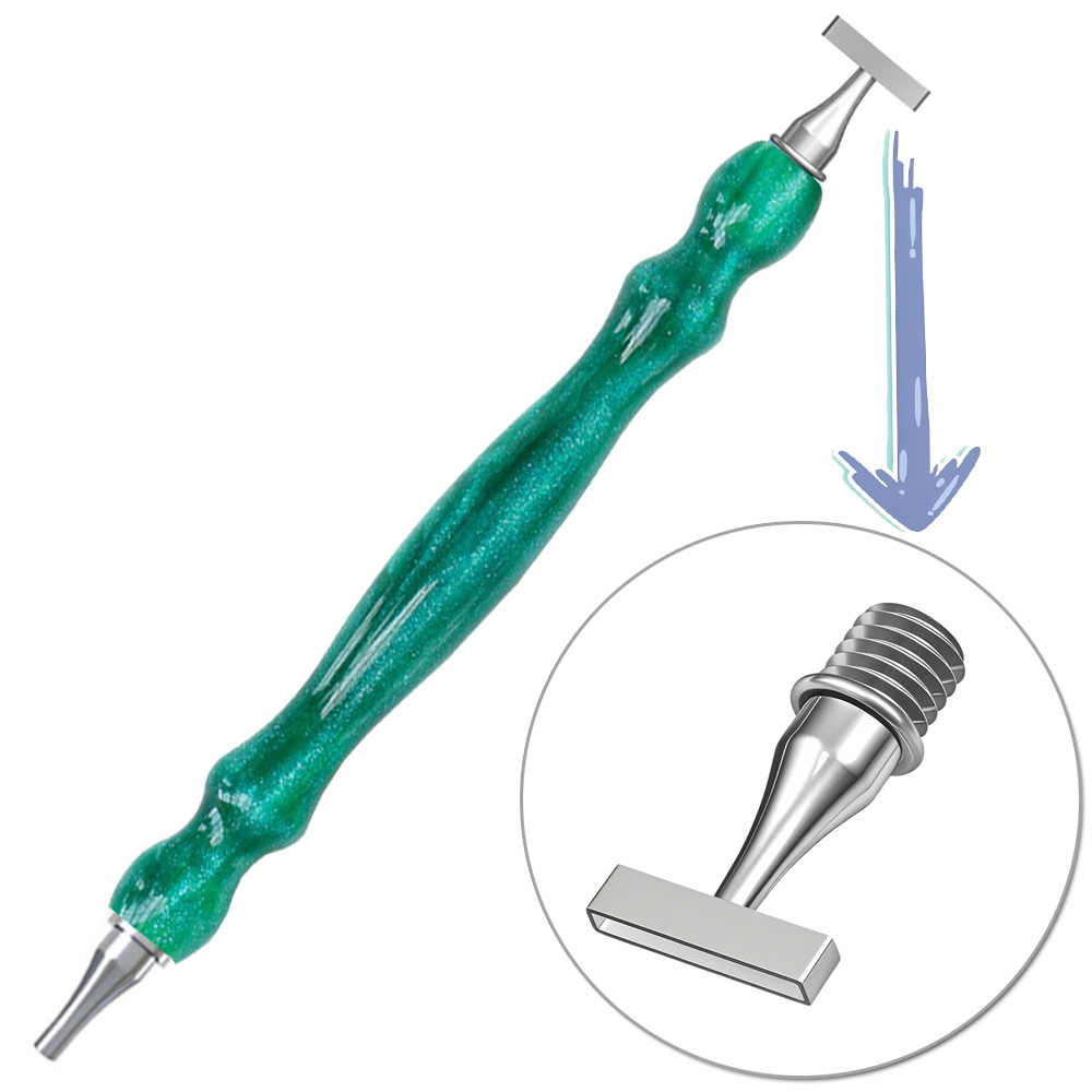 Caneta de broca de ponto de pintura de diamante de resina ergonômica, ponta de caneta de aço inoxidável com rosca fina, adequada para ferramenta de pintura de diamante 5D: Luz amarela