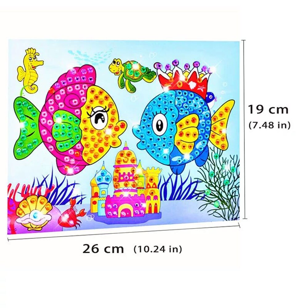 4 Stks/partij Diy Diamant Stickers Handgemaakte Kristallen Plakken Schilderen Mozaïek Puzzel Speelgoed Willekeurige Kleur Kids Kind Stickers Speelgoed