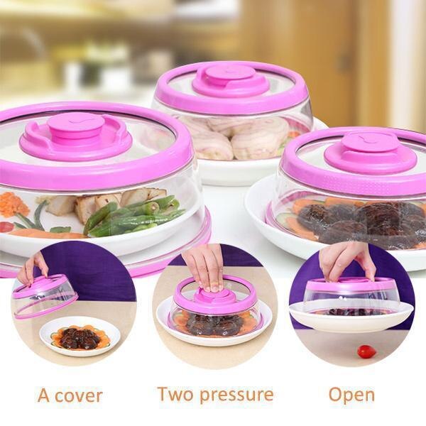 Vacuum food sealer mintiml dæksel vakuum komfur instant food sealer sort dæksel til skåle tallerkener køkken tilbehør