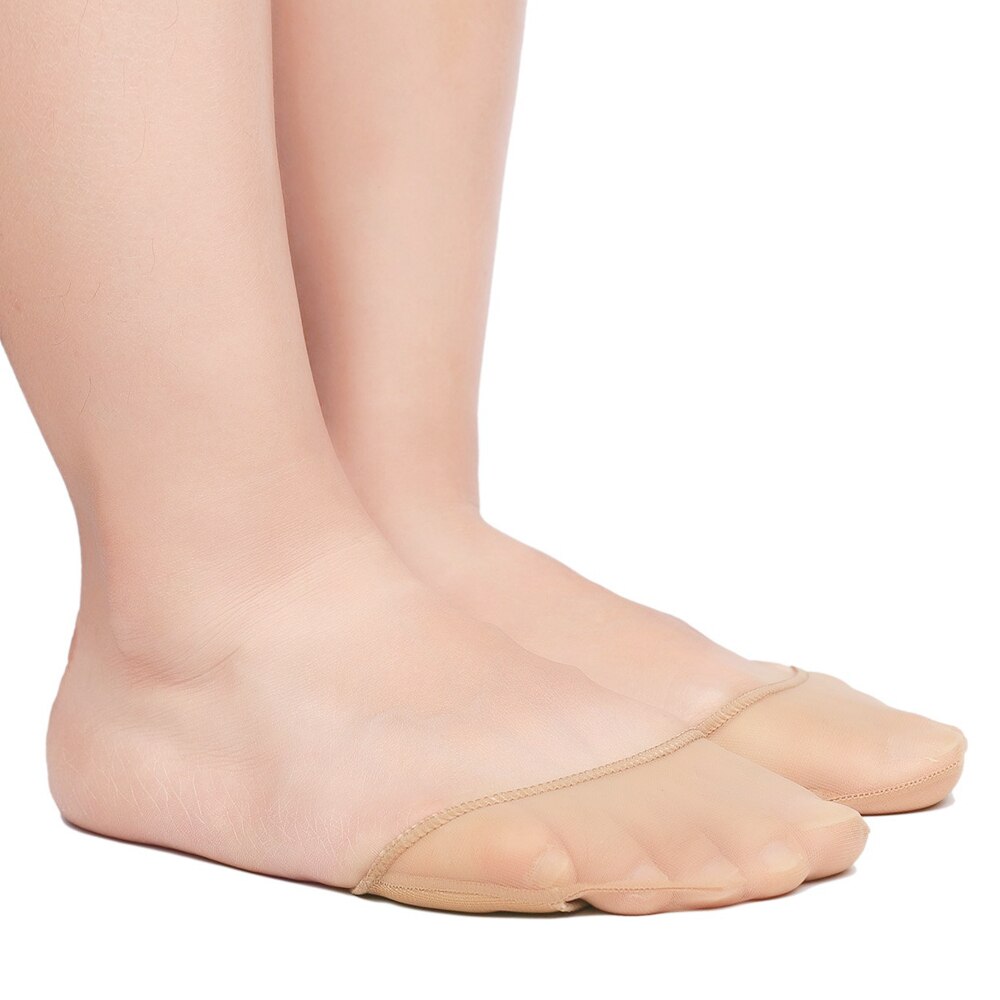 Calcetines invisibles gruesos de Color carne para los pies, medias de esponja de gasa, transpirables, transparentes, 1 par