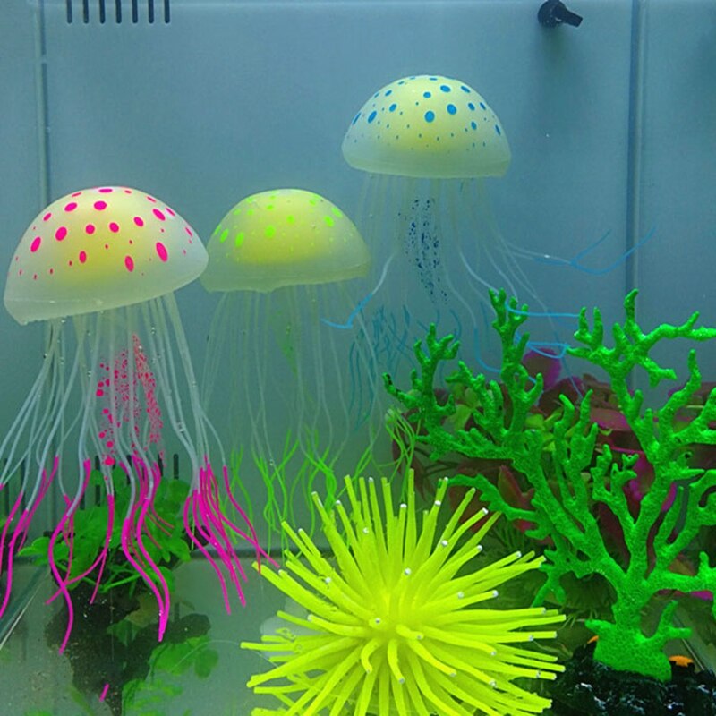 Aquarium Decorations Large Luminous Simulation Silicone Jellyfish Aquarium Marine Landscaping Decoration Crafts