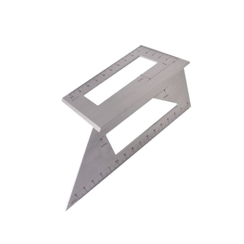 Aluminum Alloy Wooden Square Angle Ruler 45/ 90 Degree Woodworking Gauging Angle Scribe Mark Line Gauge Measuring Tool