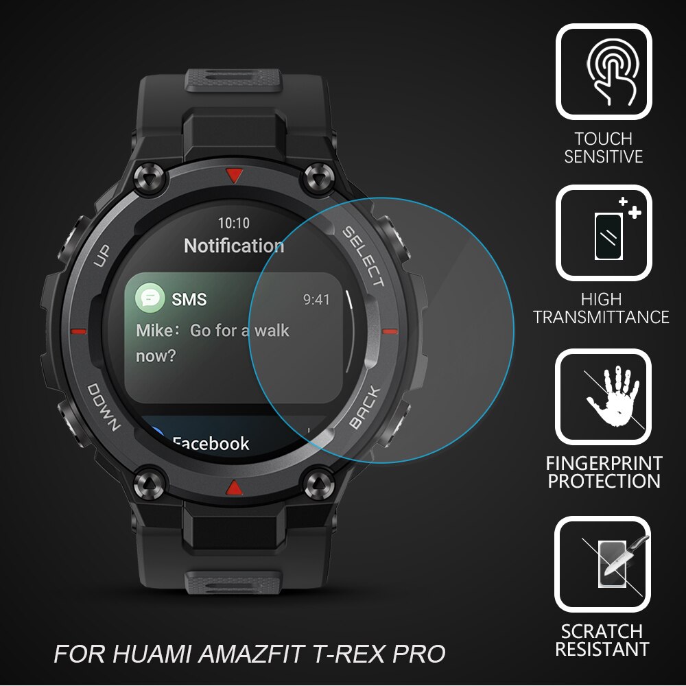 Gehard Glas Beschermende Film Voor Huami Amazfit T-Rex T-Rex Pro Smart Horloge Scherm protector Accessoires