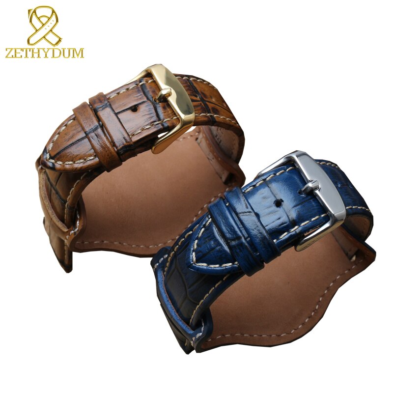 Lederen Armband 18 Mm 20 Mm 22 Mm Herstellen Van Horloge Riem Heren Horlogeband Met Mat Horloges Band Bamboe Graan polsband
