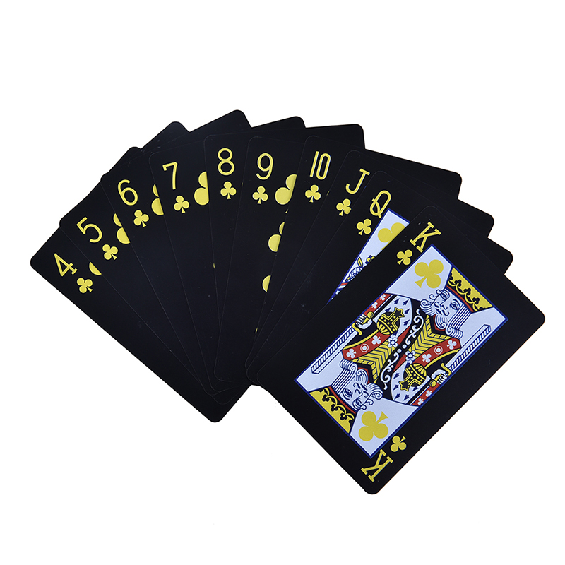 1x Waterdichte Pvc Plastic Speelkaarten Poker Klassieke Goocheltrucs Tool Pure Black Magic Box-Verpakt