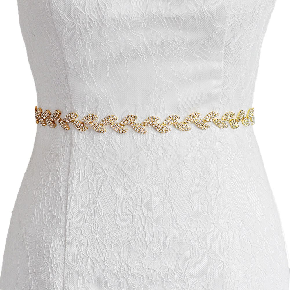 Birdal Sash Wedding Belt for bride Bridal sash Gold belt dress Accessories Bride Waistband Wedding Sashes Bridal Belts