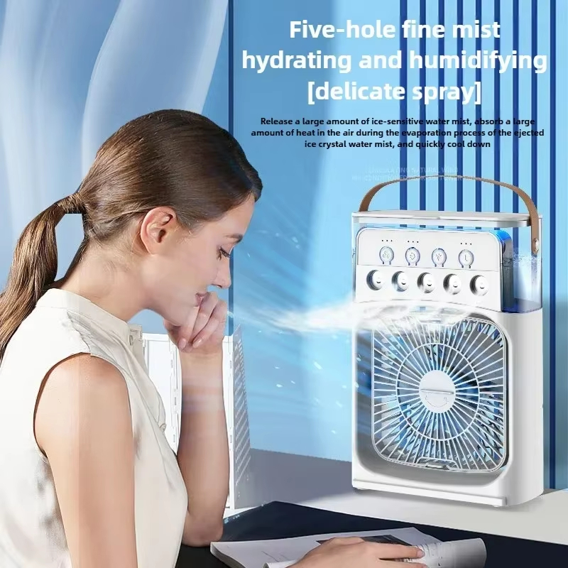 Midea-ventilador portátil 3 en 1, aire acondicionado, Enfriador de aire pequeño para el hogar, luces LED nocturnas, humidificador, ajuste de aire, ventiladores para el hogar,