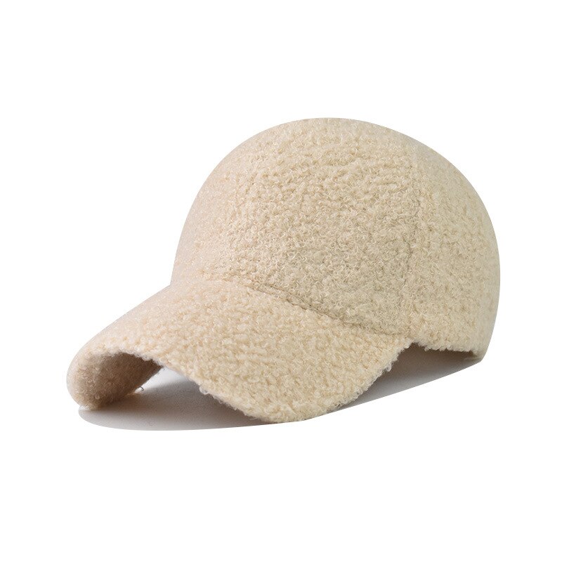 FS Neue Warme Winter Lammwolle Hüte Für Frauen schlicht Grau Braun Baseball Kappe Ich bin Freien Winddicht Männer Kappen Casquette Homme: khaki Baseball Deckel