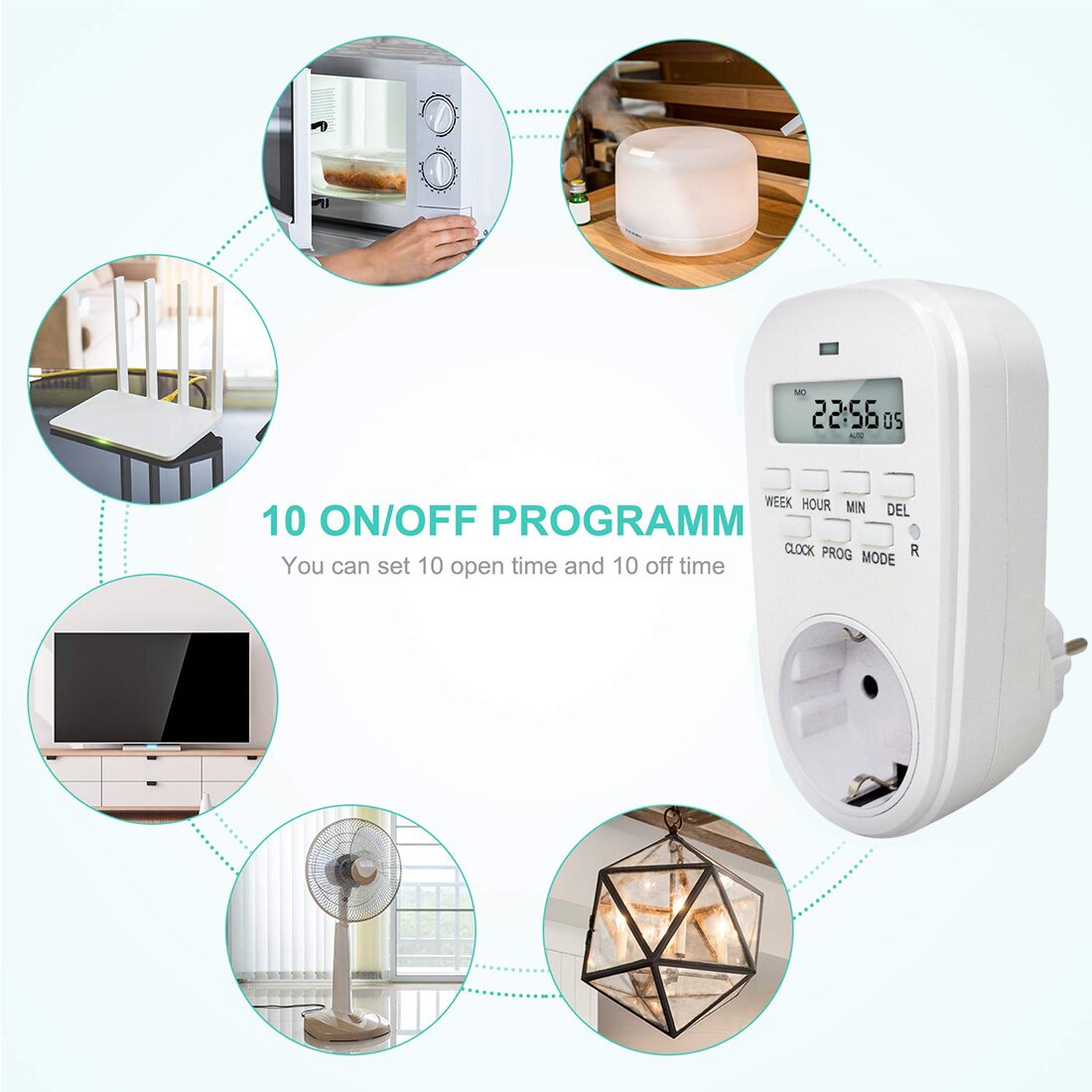 Adjustable Digital Timer Switch Energy Saving Smart Power Socket Programmable Setting Clock 7 Day Programmable EU/US/UK Plug